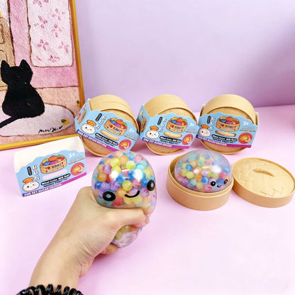 Colorful Water Beads Squeeze Stretchy Squishy Stress Steamed Bun Relief Fidget Toy