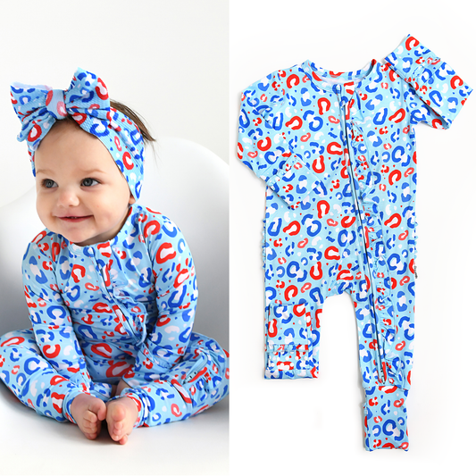 Kinsley Leopard Ruffle Zip Bamboo