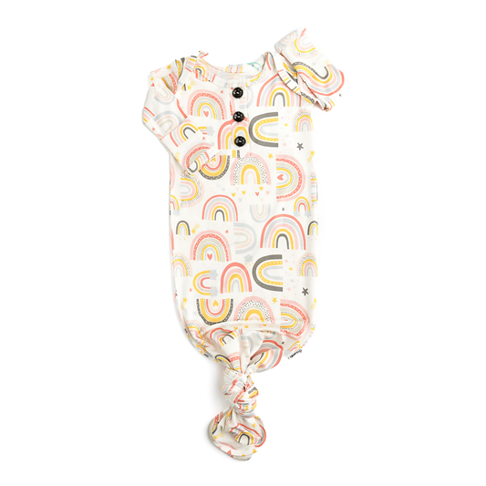 Millie Gown Newborn Outfit Rainbow Bamboo Hospital Outfit