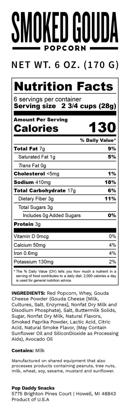 Pop Daddy – Smoked Gouda Flavored Popcorn 6.0oz