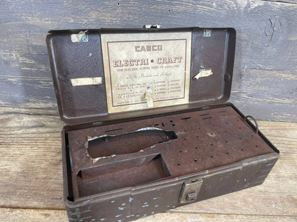 Vintage Metal Tool box-#10-Storage-6x13x4H inches-Rustic