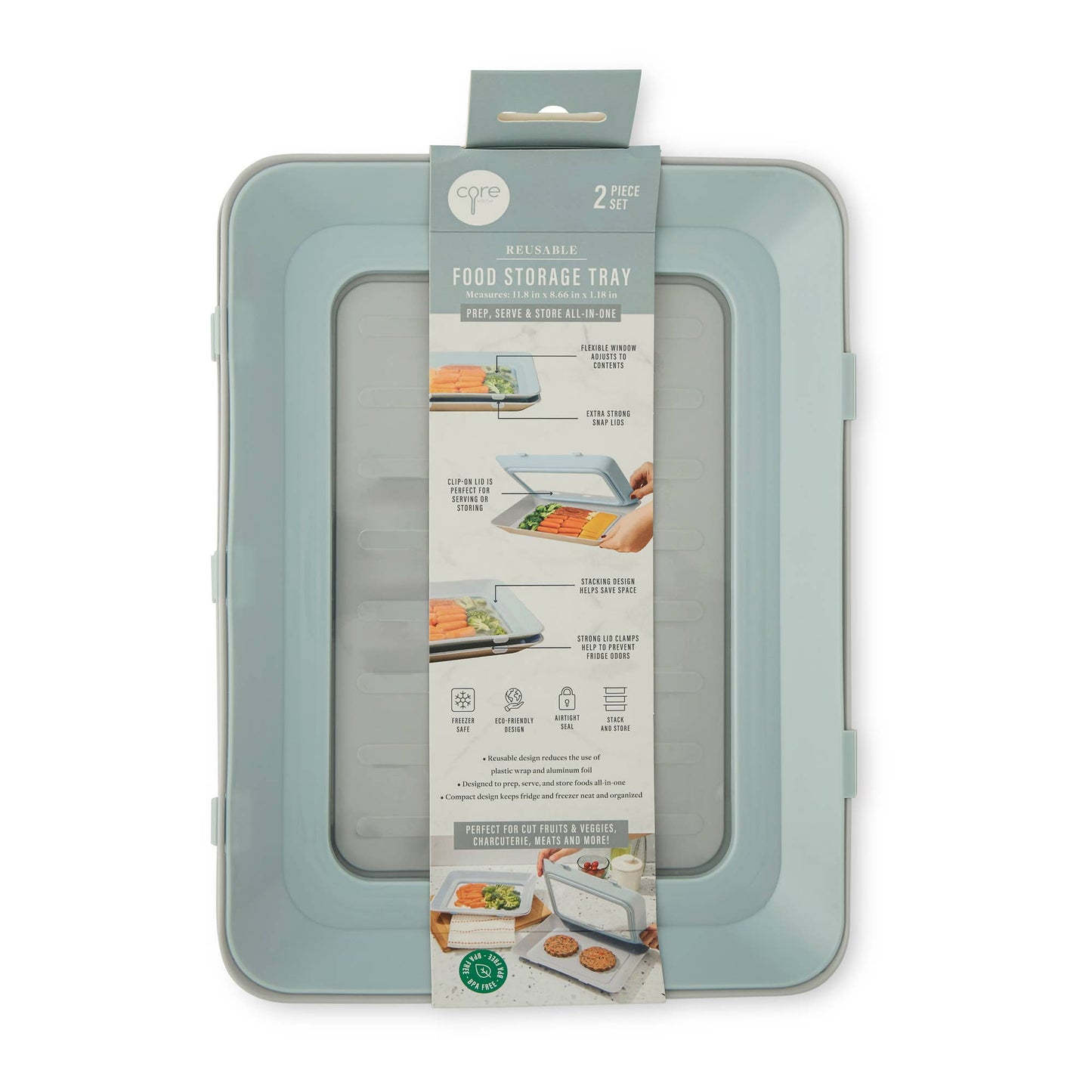Set of 2 Food Preservation Trays - Heavenly Haze