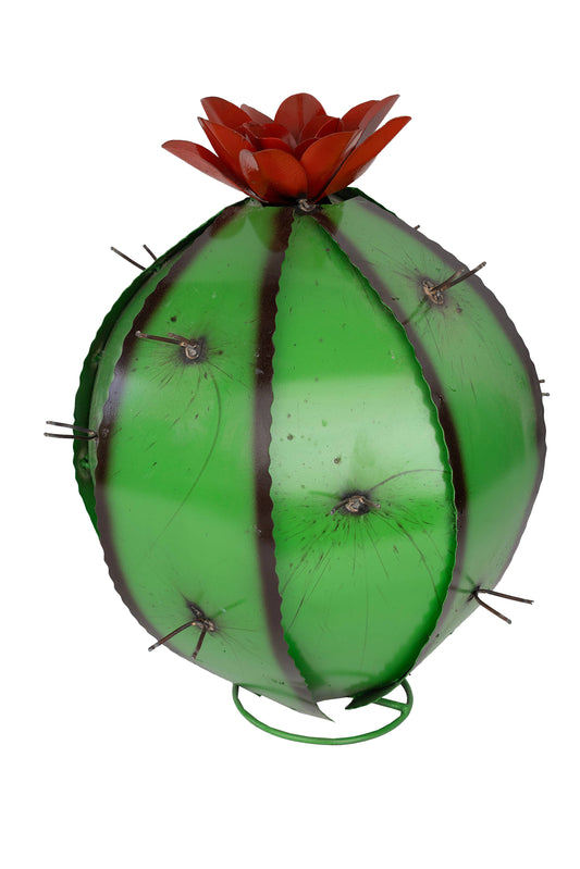 Barrel Metal Cactus-Garden-Desert-Barrel-Green