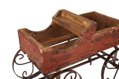 Rustic Wooden Wagon-Garden Planter