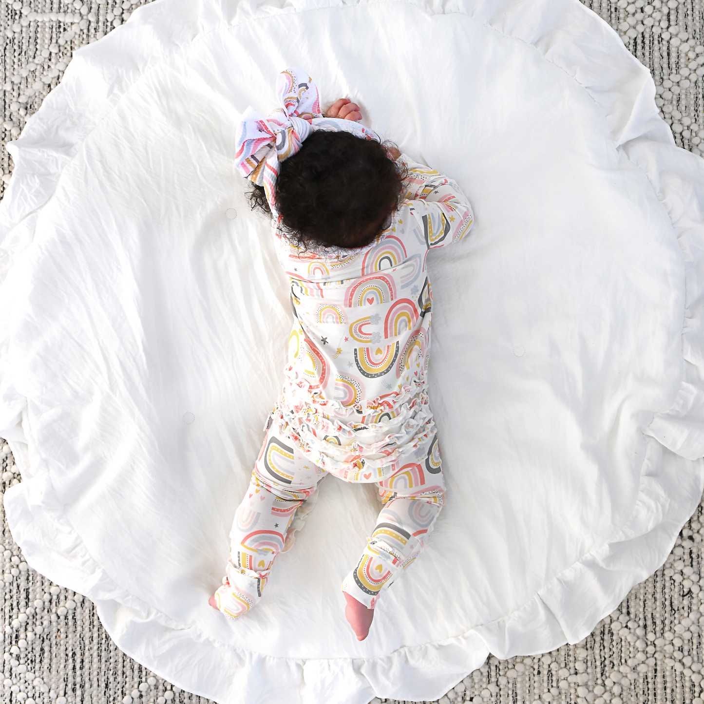 Millie Ruffle Zip Bamboo Rainbow Sleepies Little Toddler