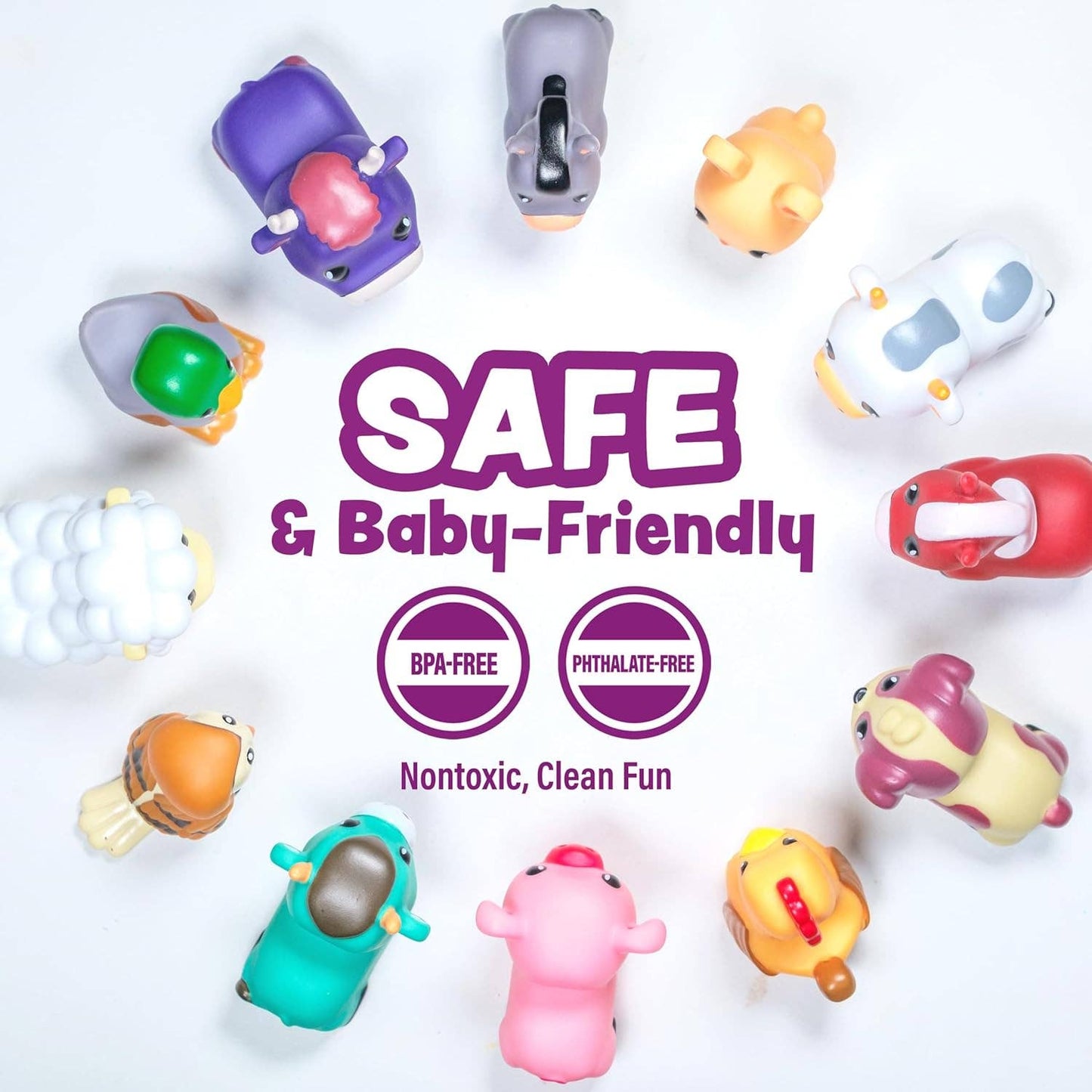 Tub Works® Barnyard™ Mold Free Bath Toys, 12 Pack