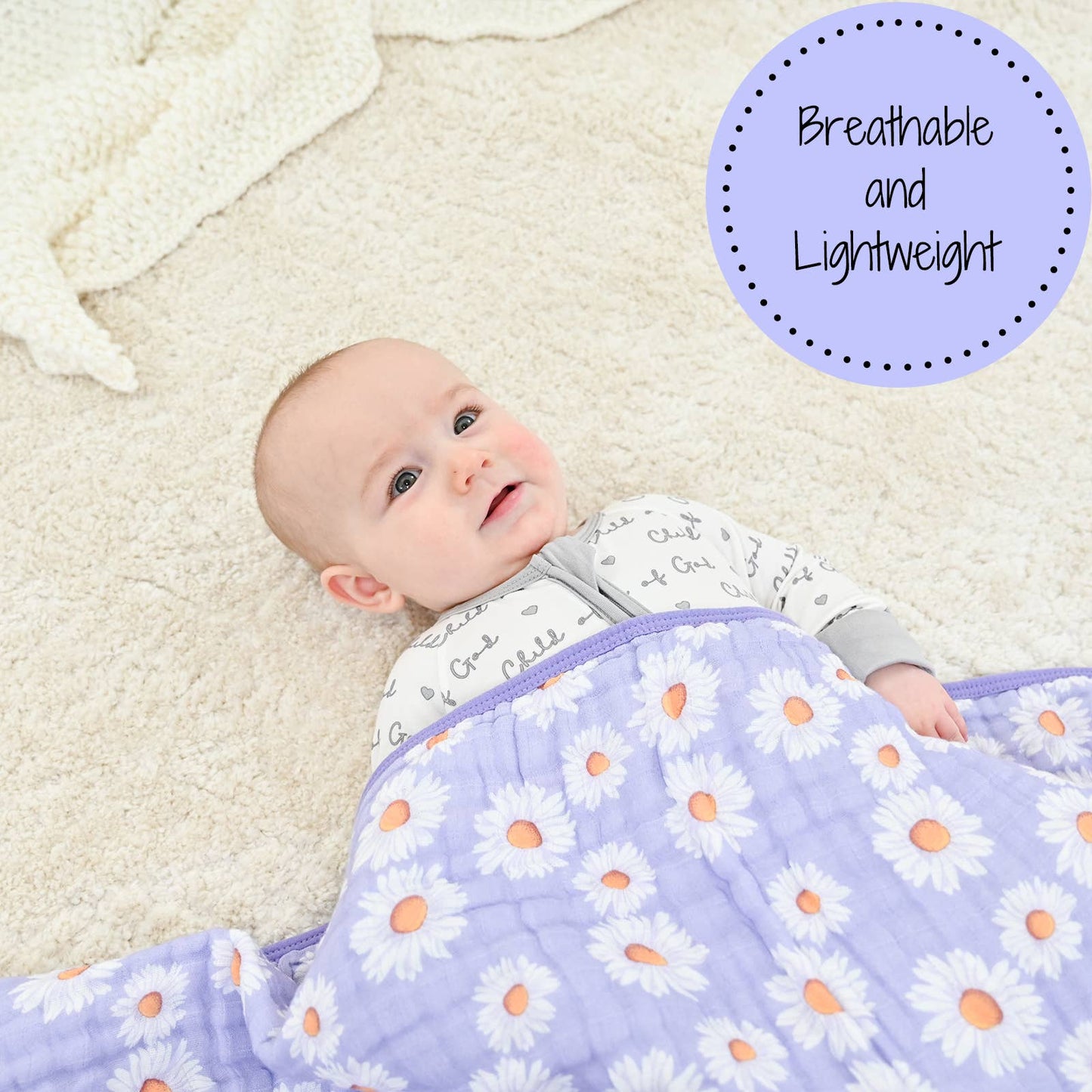 Beautiful Daisy Baby Toddler Muslin Blanket