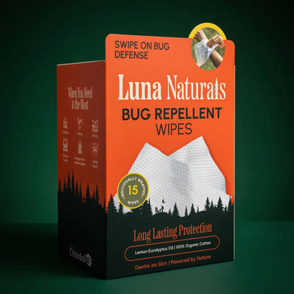 Bug Repellent Wipes | Lemon Eucalyptus Oil | 15ct