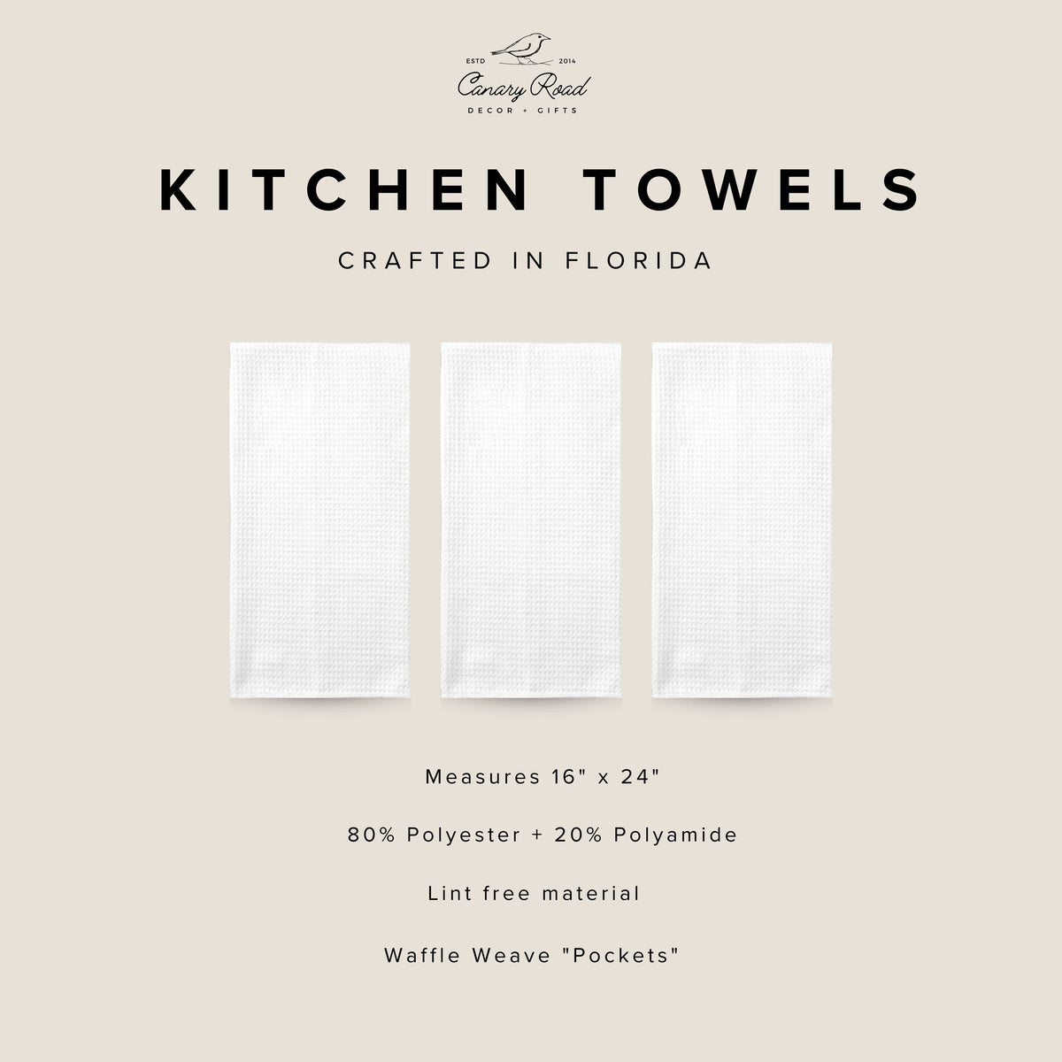 Christmas Red Truck Kitchen Tea Towel Waffle Holiday Farm