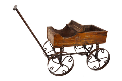 Rustic Wooden Wagon-Garden Planter
