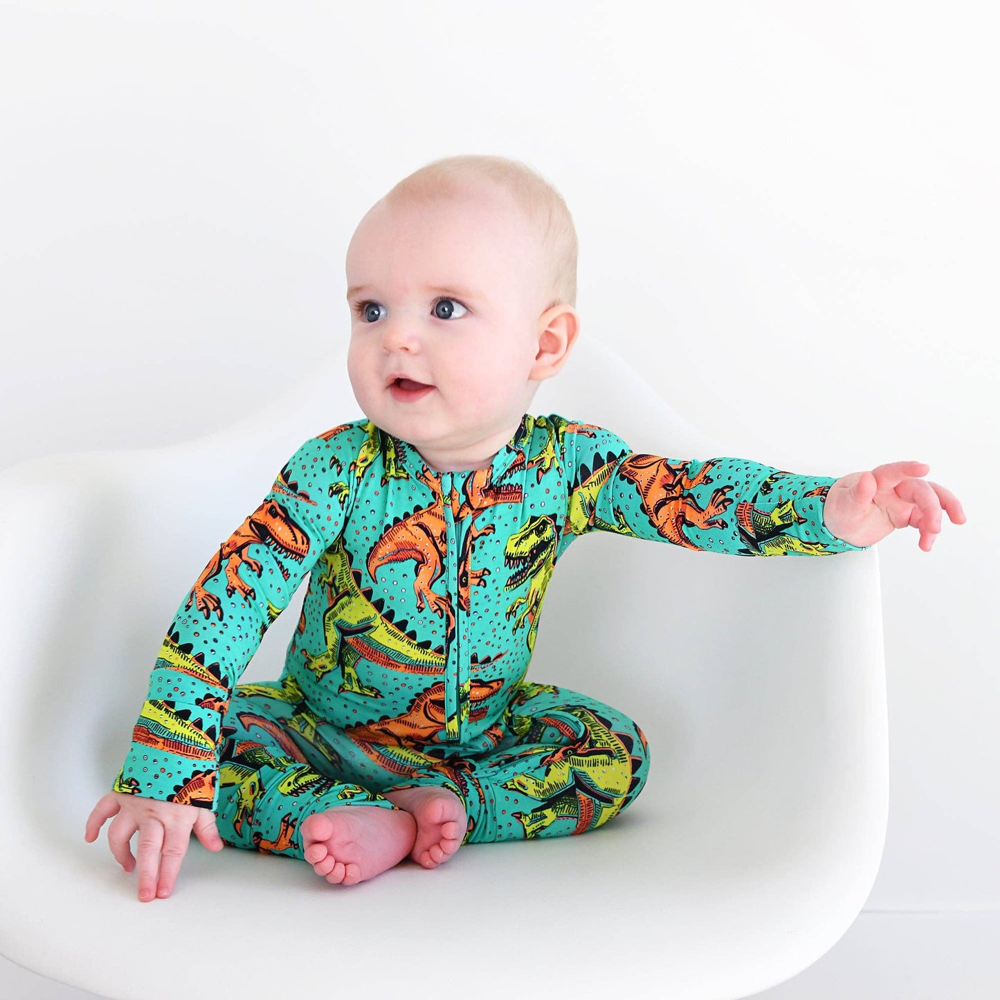 Drew Dino ZIP Bamboo Sleepies Little Baby Two Way Zip