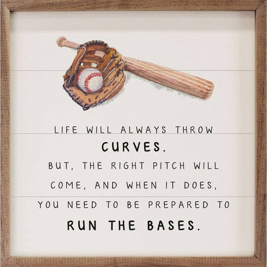 Life Will Always Throw Curves Baseball White
