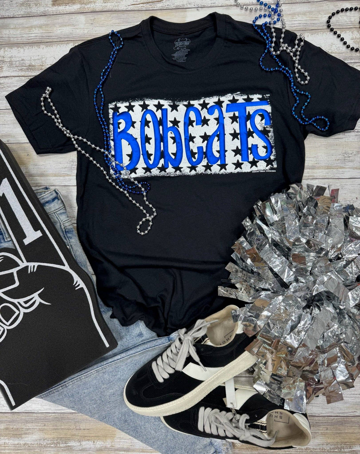 Metallic Puff Mascots with Stars Tee