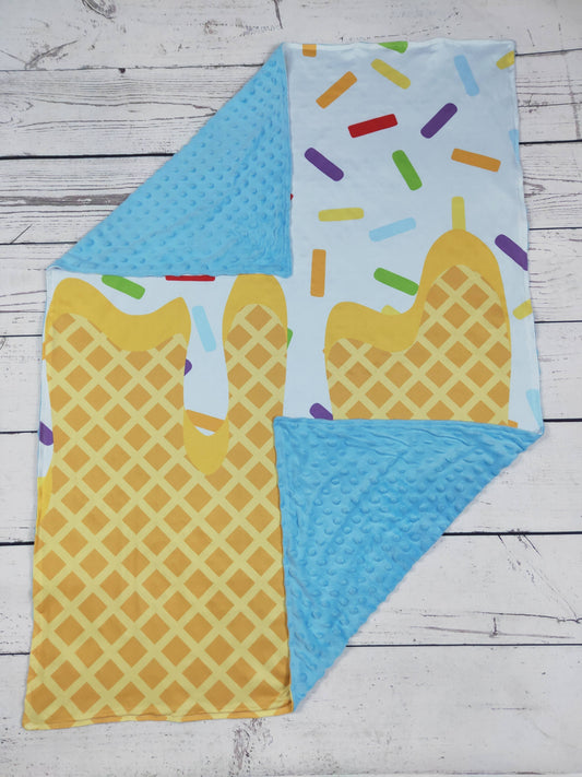 Baby Boy Ice Cream Drip Blanket