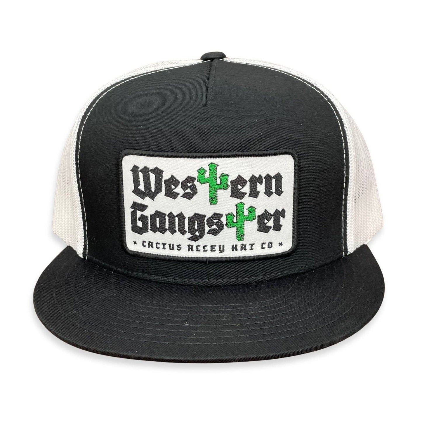 "Western Gangster" - Black/ White Mesh, Snapback Cap