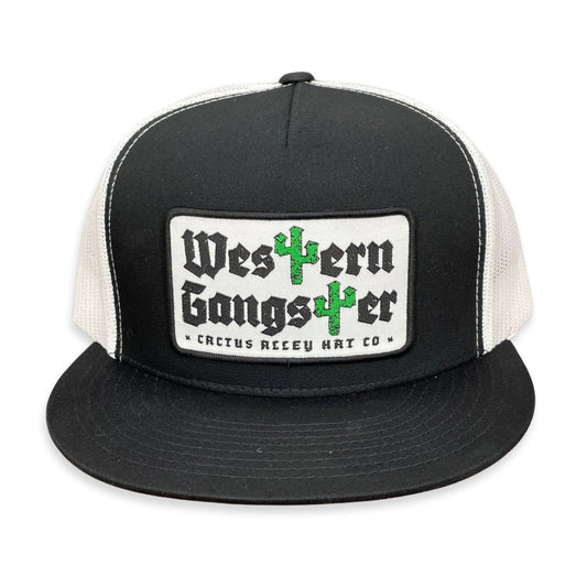 "Western Gangster" - Black/ White Mesh, Snapback Cap