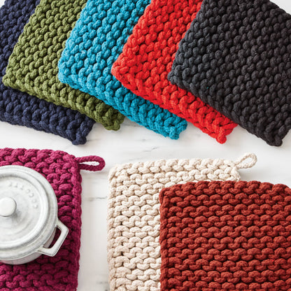 Crochet Trivet Red Cotton Everyday