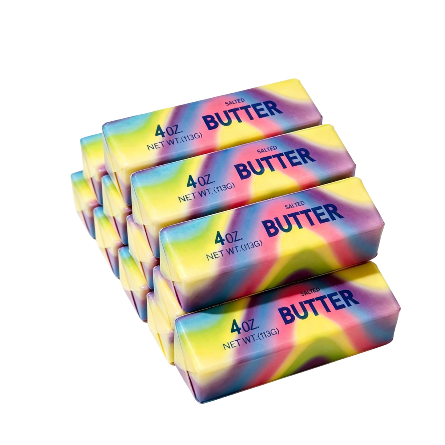 New Realistic Rainbow Butter Stick Squishy Slow Rising Stress Relief Sensory Fidget Toy