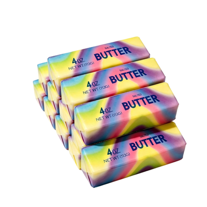 New Realistic Rainbow Butter Stick Squishy Slow Rising Stress Relief Sensory Fidget Toy