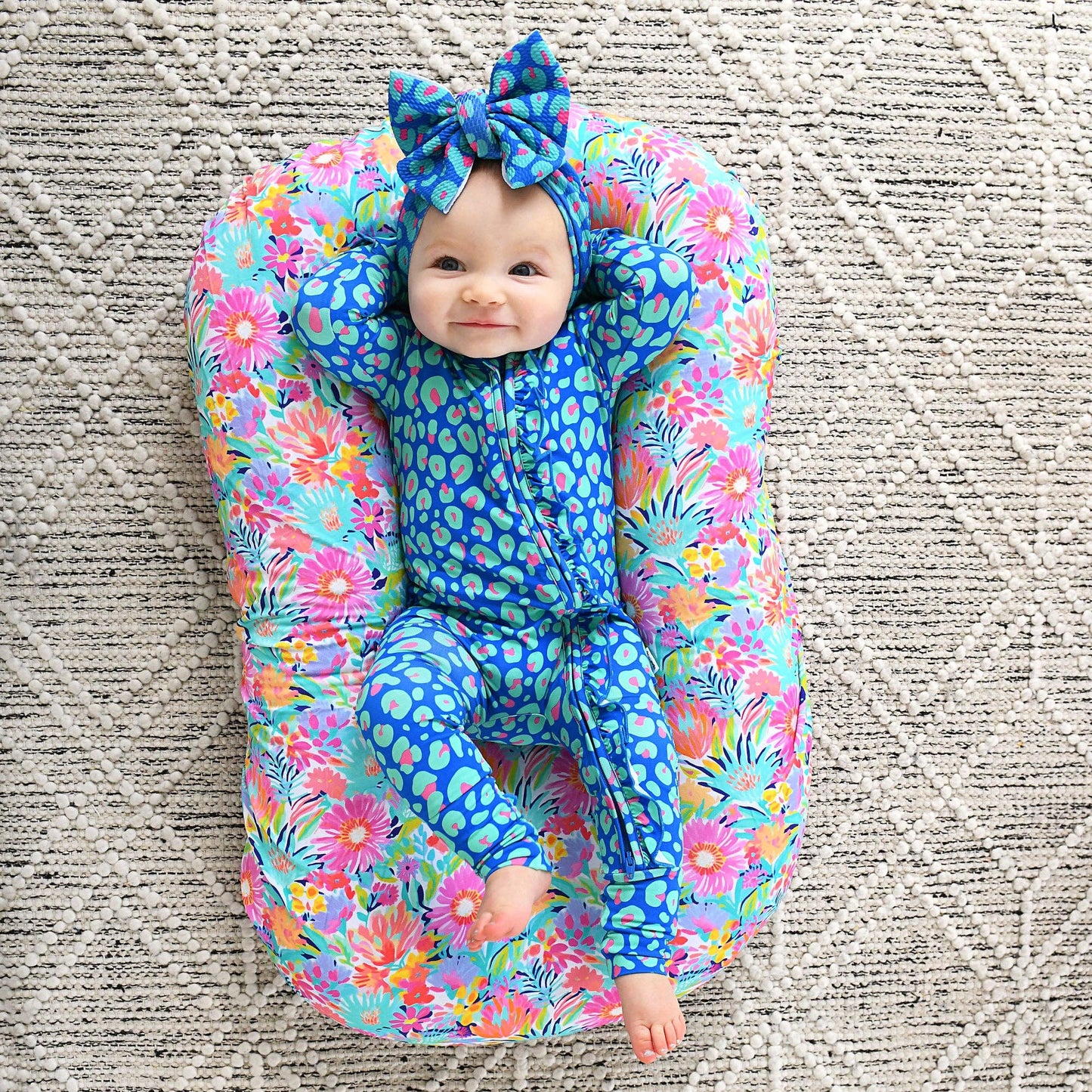 Miley Leopard Ruffle Zip Bamboo Baby Sleepies Little