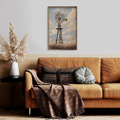 Windmill In Sunny Field