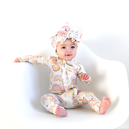 Millie Ruffle Zip Bamboo Rainbow Sleepies Little Toddler