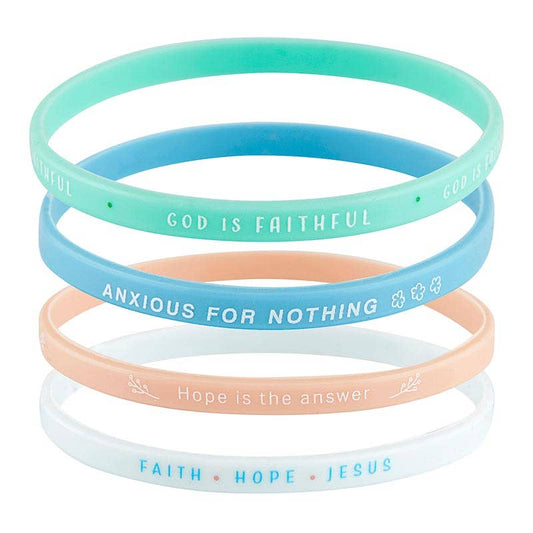 Silicone Bracelet - God Is Faithful - 4pc