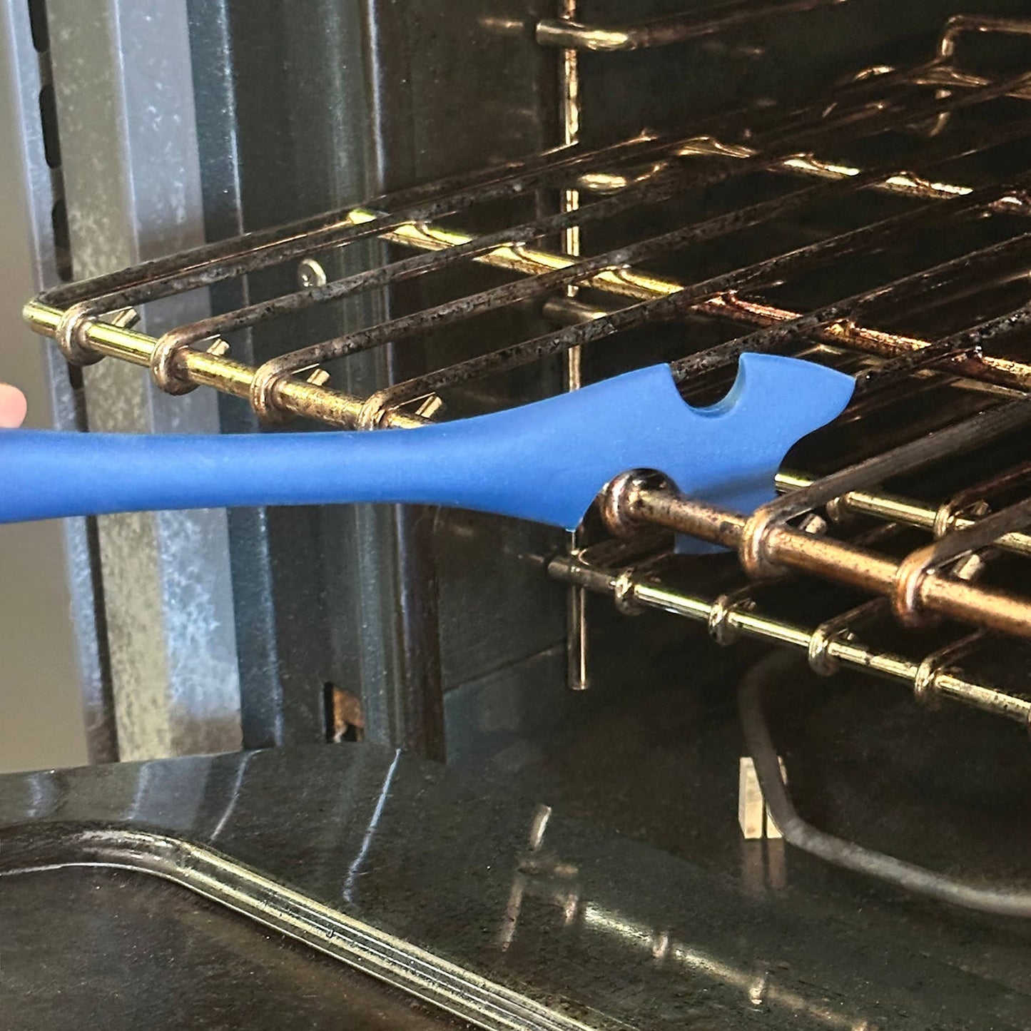 Fox Run Silicone Oven Rack Puller and Pusher, Navy, 10"