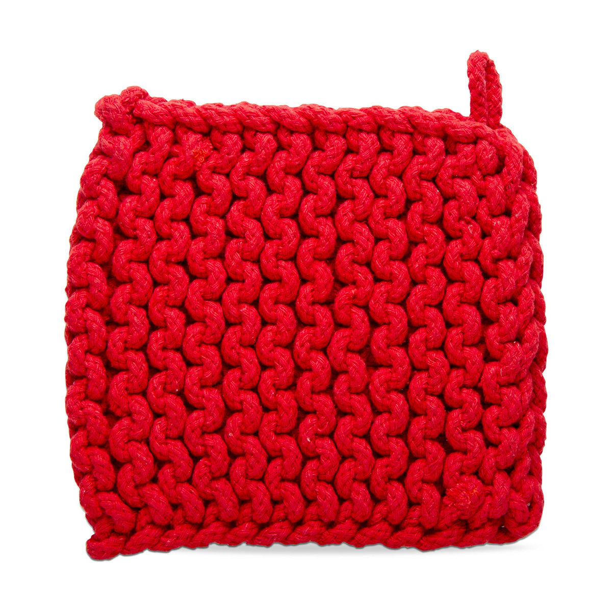 Crochet Trivet Red Cotton Everyday