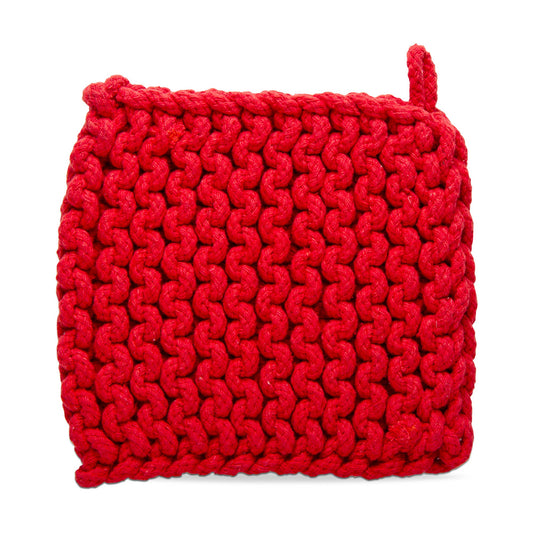 Crochet Trivet Red Cotton Everyday