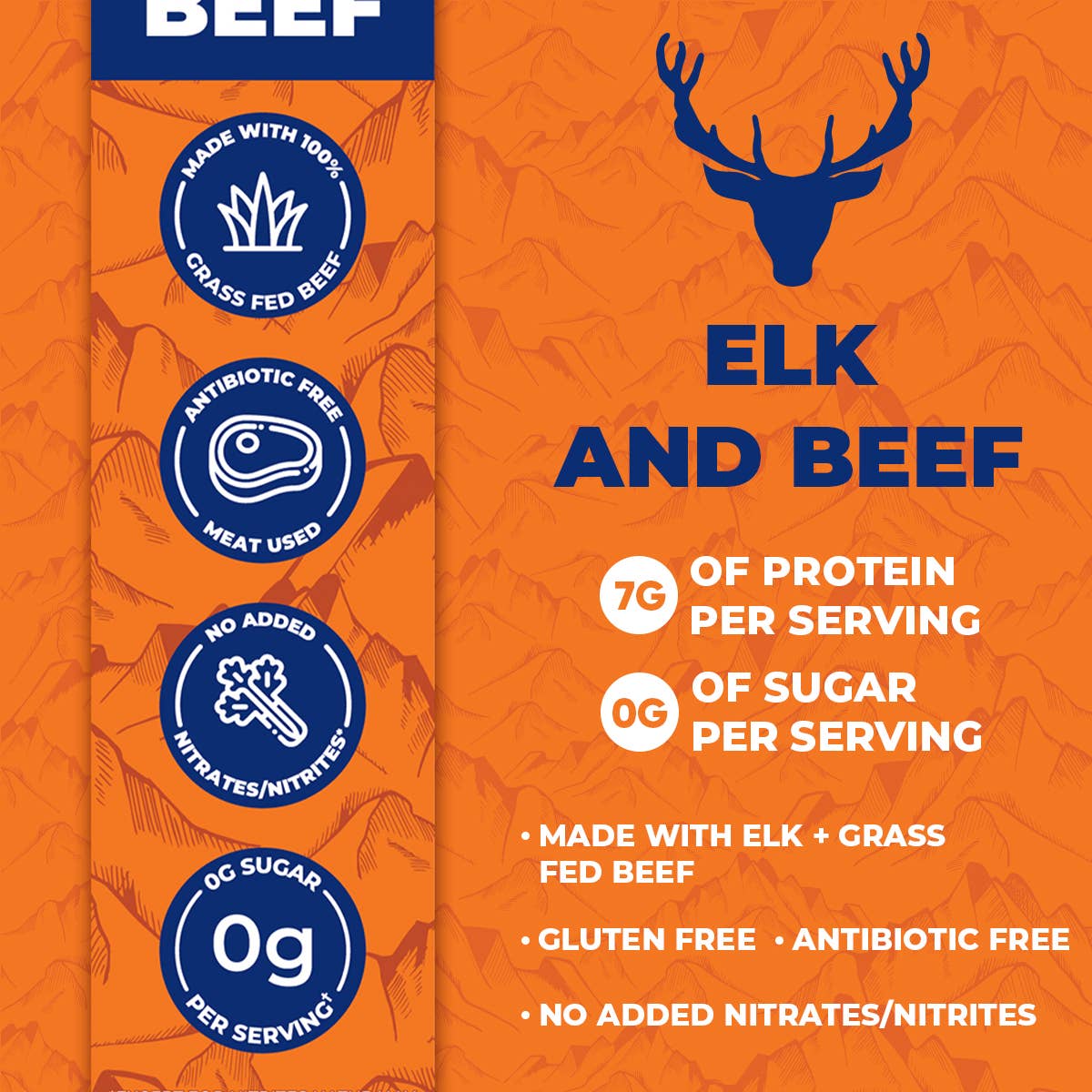 Elk & Grass Fed Beef Snack Sticks