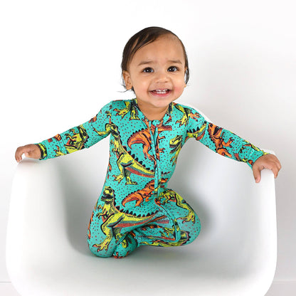 Drew Dino ZIP Bamboo Sleepies Little Baby Two Way Zip