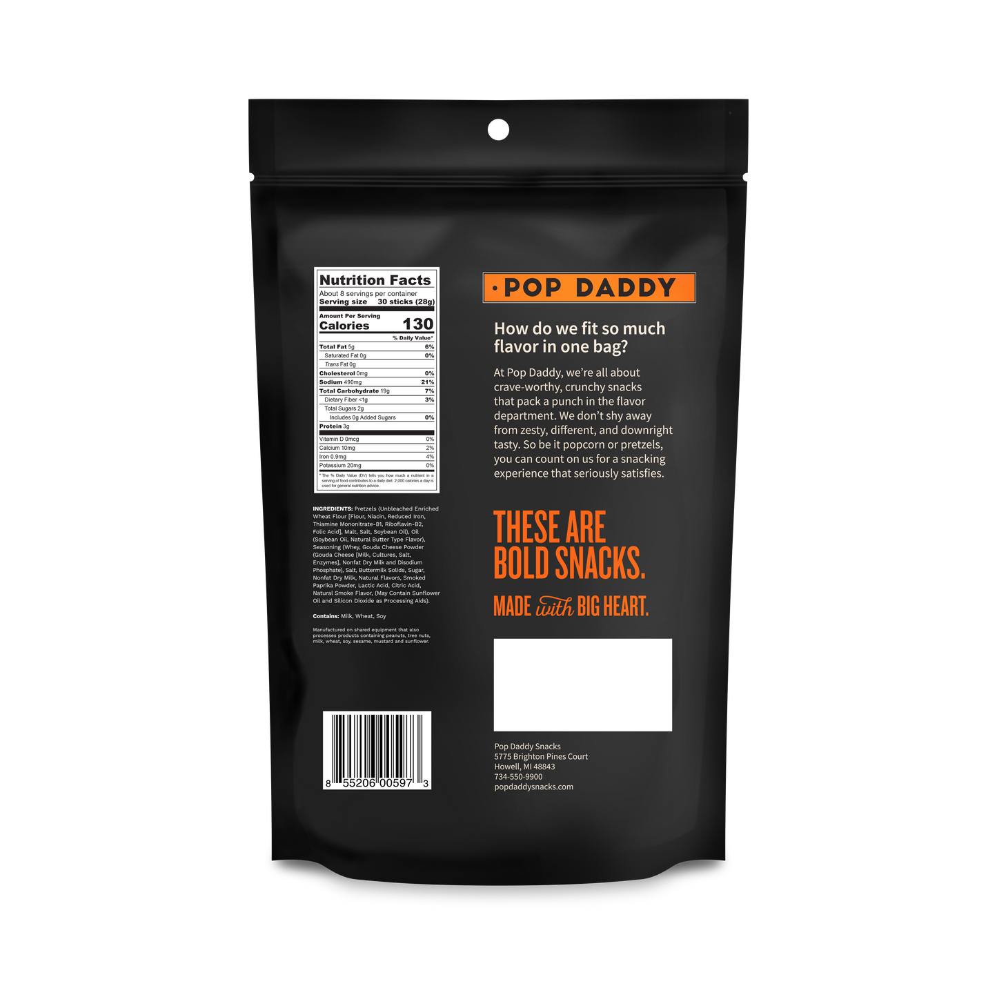 Pop Daddy – Smoked Gouda Seasoned Pretzels 7.5oz