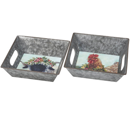 Floral Animal Tray Set