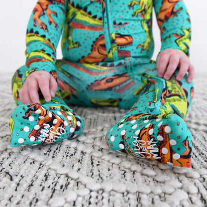 Drew Dino ZIP Bamboo Sleepies Little Baby Two Way Zip