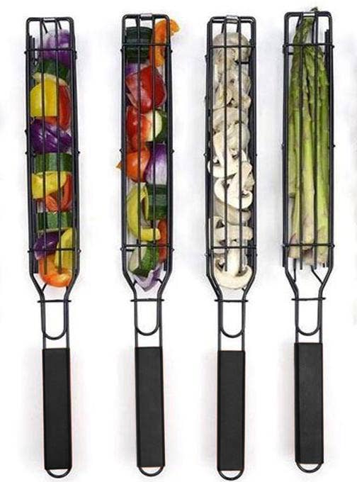 Outset Non-Stick Kabob Grill Basket, Set 4,19.5" x 2" x 1.5"