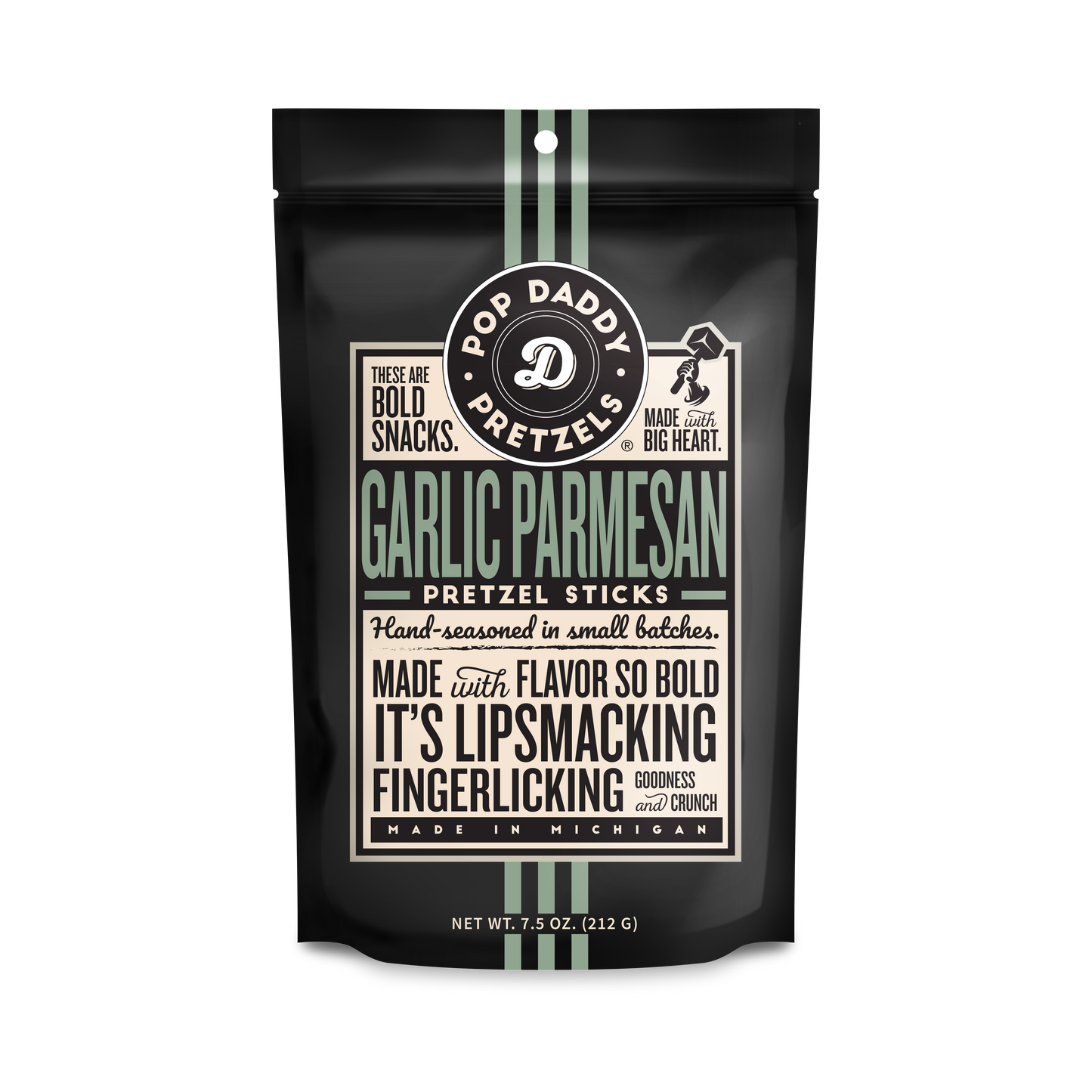Pop Daddy – Garlic Parmesan Seasoned Pretzels 7.5oz