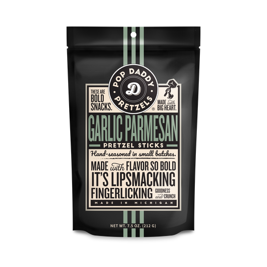 Pop Daddy – Garlic Parmesan Seasoned Pretzels 7.5oz