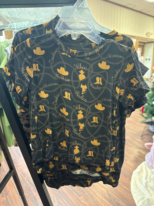 Boys Black Western Shirt