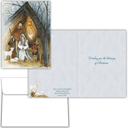 Religious Boxed Christmas Cards, Holy Night, KJV