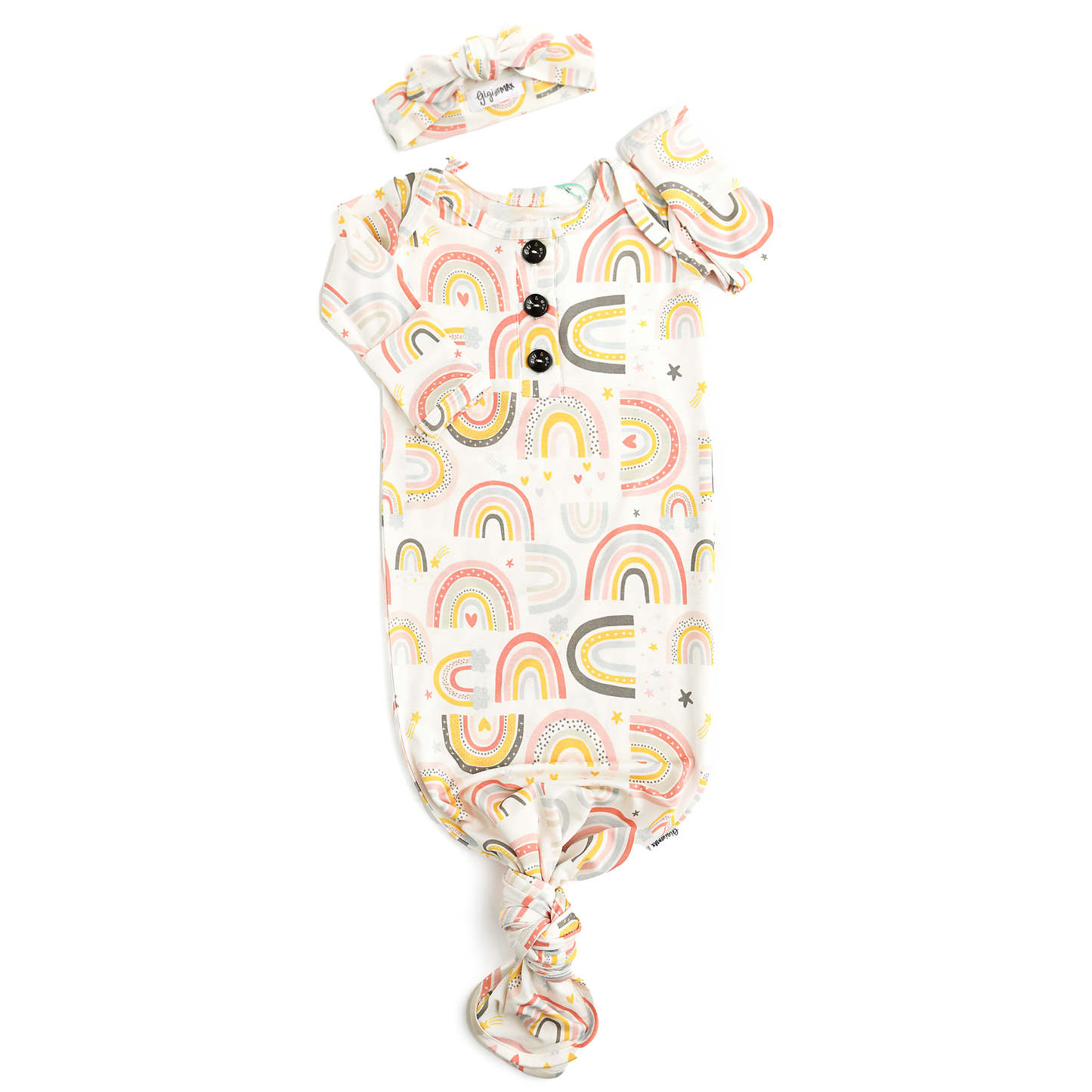 Millie Gown Newborn Outfit Rainbow Bamboo Hospital Outfit