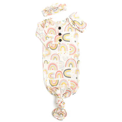 Millie Gown Newborn Outfit Rainbow Bamboo Hospital Outfit