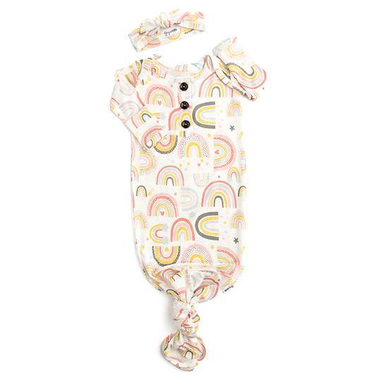 Millie Gown Newborn Outfit Rainbow Bamboo Hospital Outfit