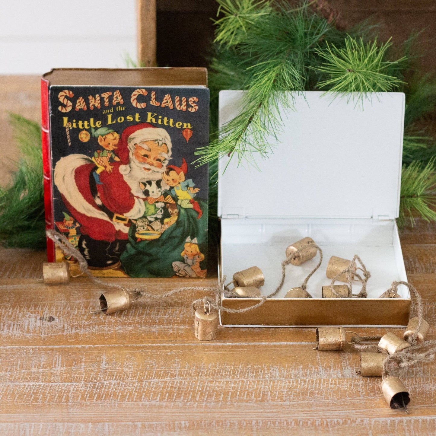 Vintage Christmas Nesting Metal Book Boxes (Set Of 02)
