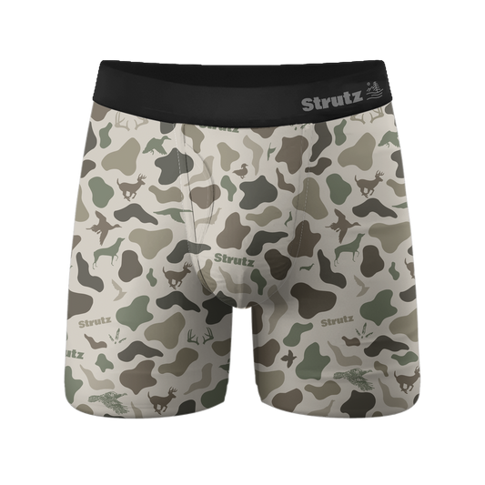 STRUTZ CAMO BOTTOM BRIEFS