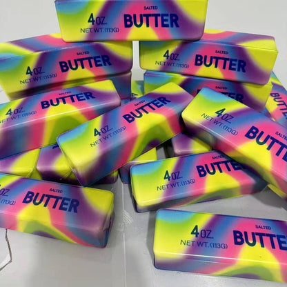 New Realistic Rainbow Butter Stick Squishy Slow Rising Stress Relief Sensory Fidget Toy