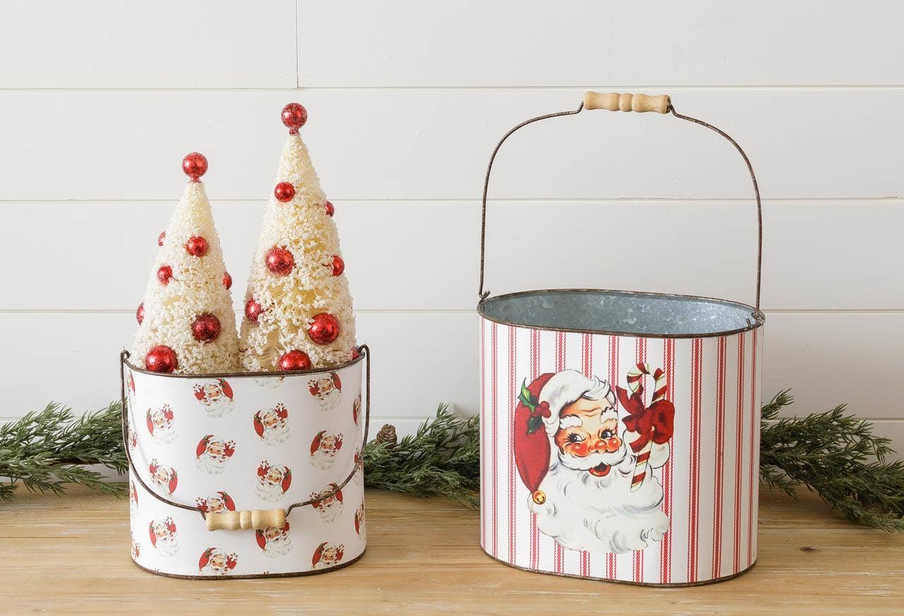 Vintage Santa Containers (Set Of 02)