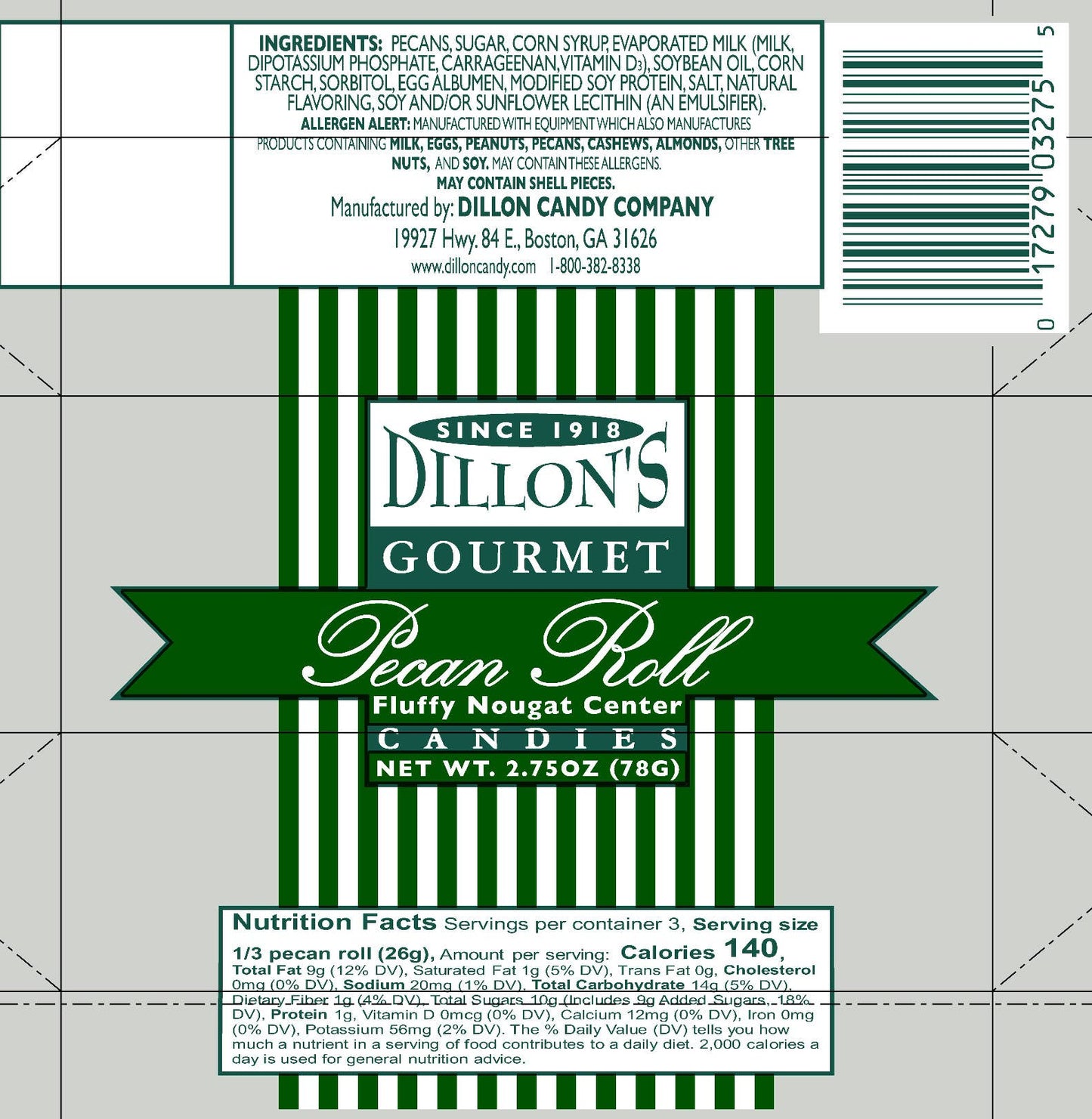 Roll, Pecan Log, 2.75 oz., Gourmet, Large Pecans