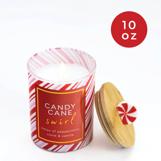 Candy Cane Swirl – 10oz Holiday Scented Gift Candle