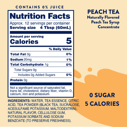Sugar Free Peach Tea Syrup Concentrate